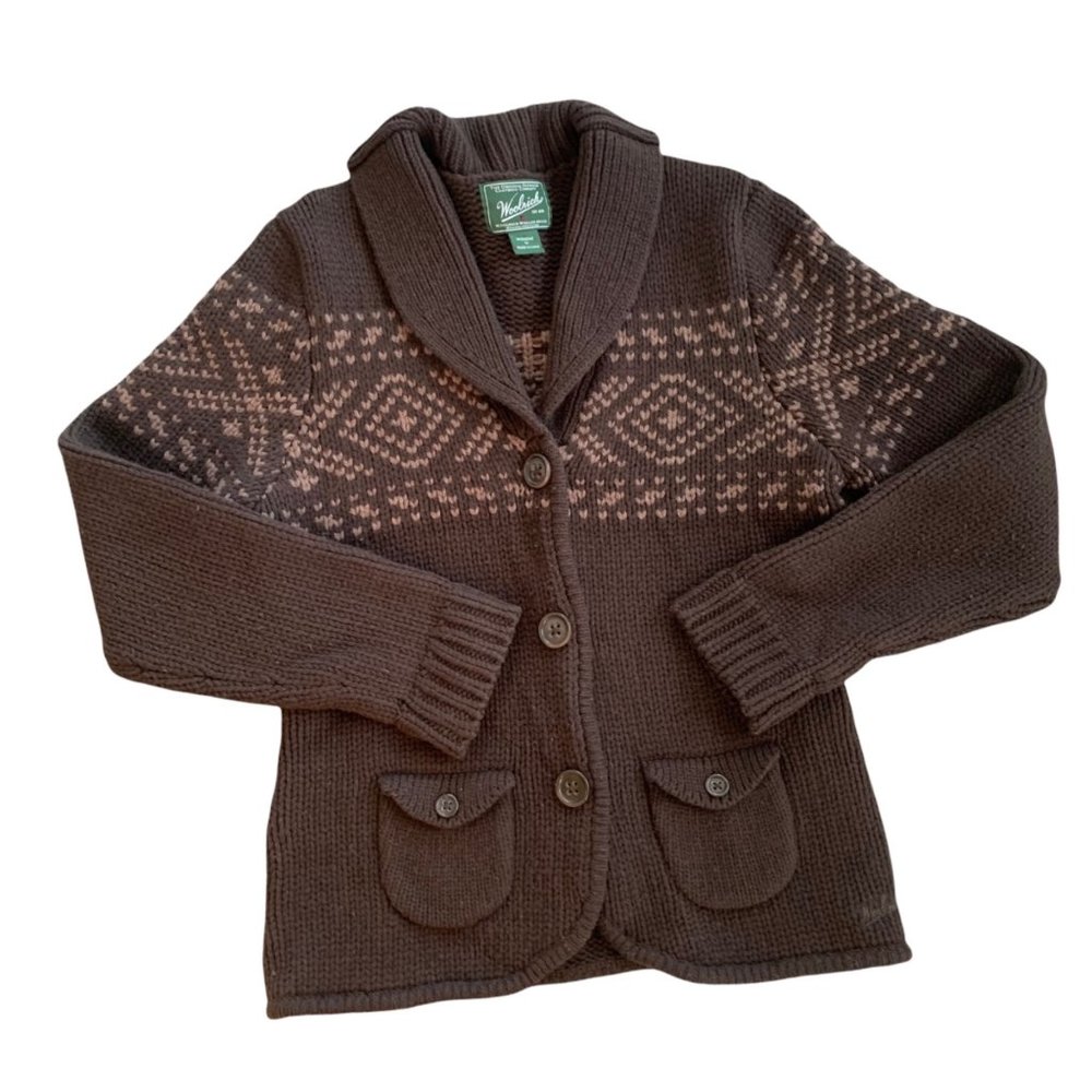 Vintage Woolrich 100% Lambs Wool Grandpa Cardigan Sweater M